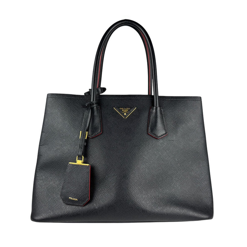 Prada Double tote bag Saffiano leather signature Black